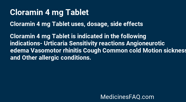 Cloramin 4 mg Tablet