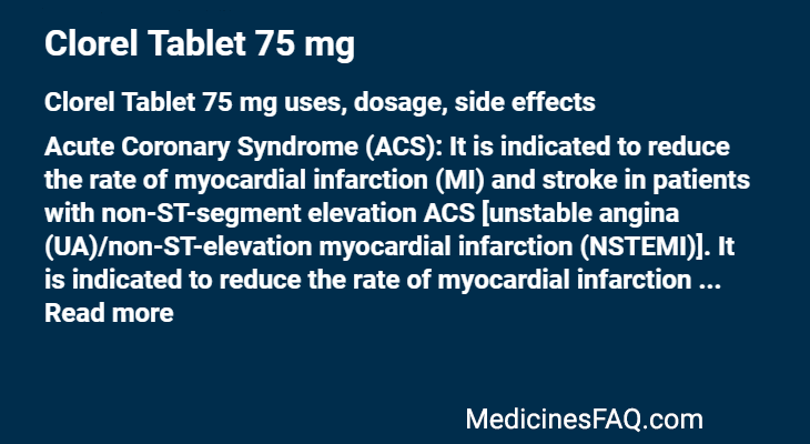 Clorel Tablet 75 mg