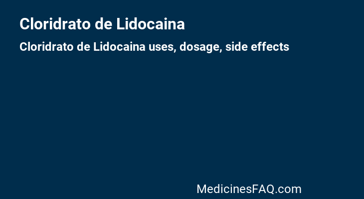 Cloridrato de Lidocaina