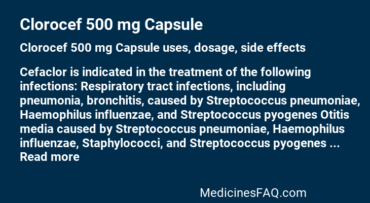 Clorocef 500 mg Capsule