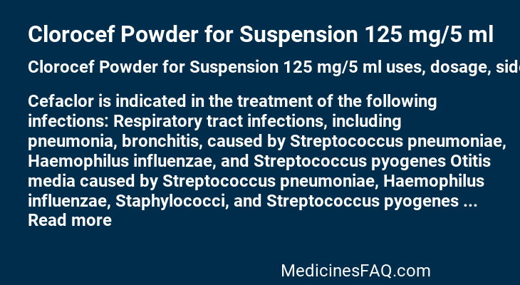 Clorocef Powder for Suspension 125 mg/5 ml