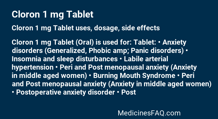 Cloron 1 mg Tablet