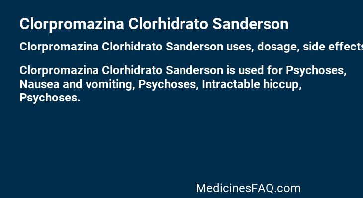 Clorpromazina Clorhidrato Sanderson