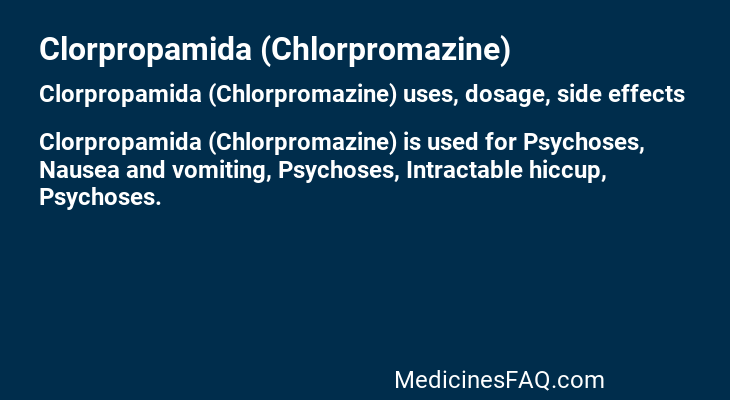 Clorpropamida (Chlorpromazine)