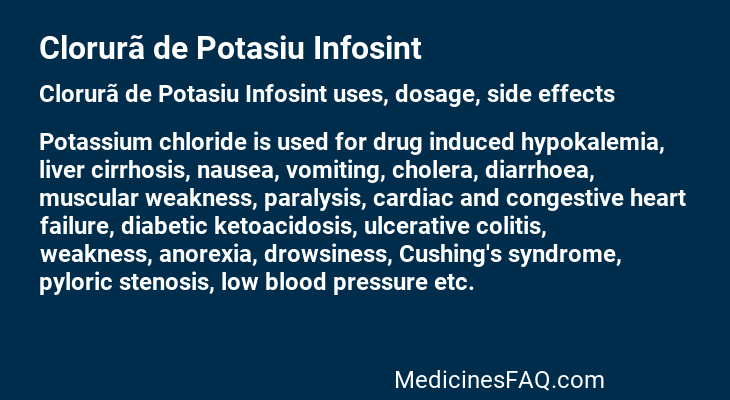 Clorurã de Potasiu Infosint