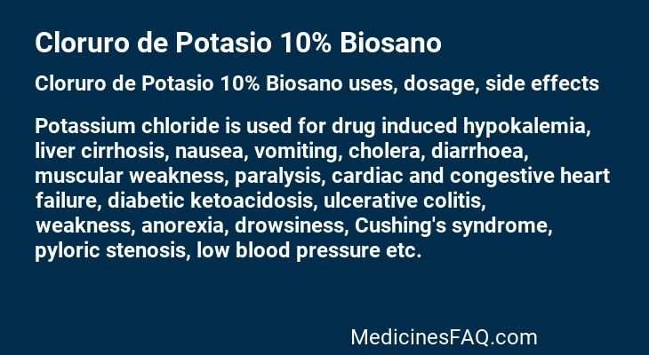 Cloruro de Potasio 10% Biosano