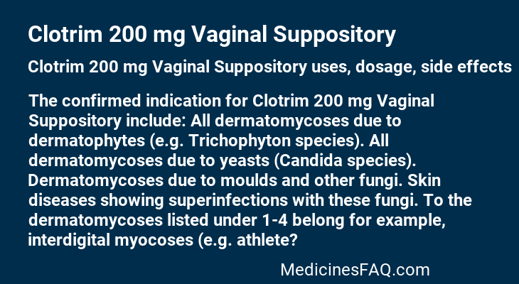 Clotrim 200 mg Vaginal Suppository