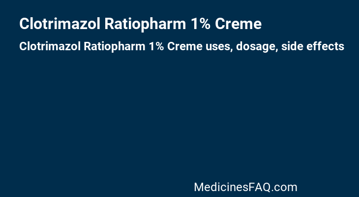 Clotrimazol Ratiopharm 1% Creme