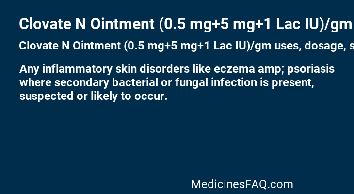 Clovate N Ointment (0.5 mg+5 mg+1 Lac IU)/gm