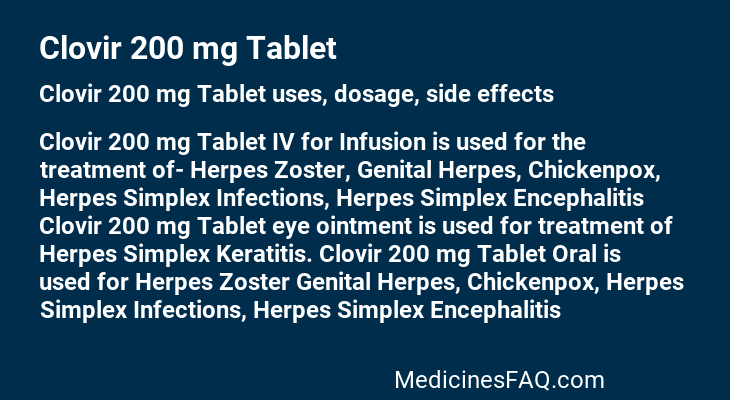 Clovir 200 mg Tablet