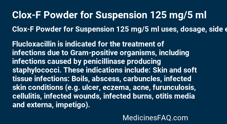 Clox-F Powder for Suspension 125 mg/5 ml