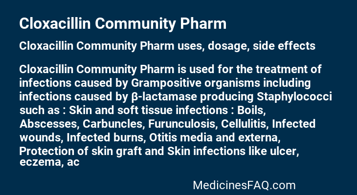 Cloxacillin Community Pharm