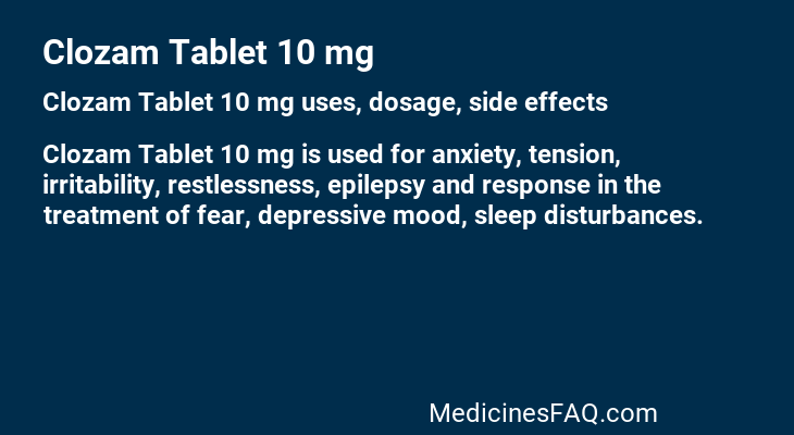 Clozam Tablet 10 mg