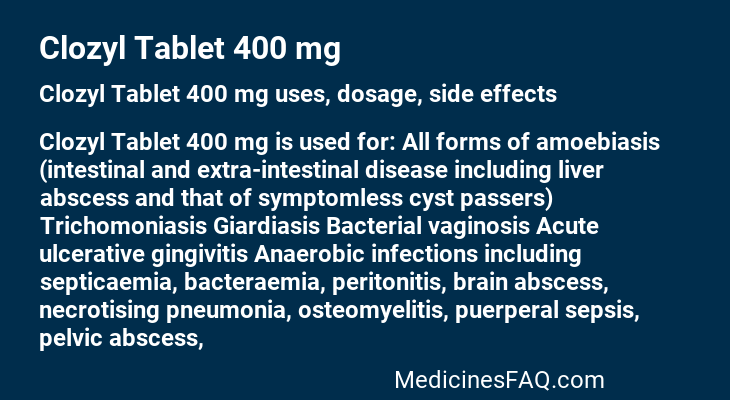 Clozyl Tablet 400 mg