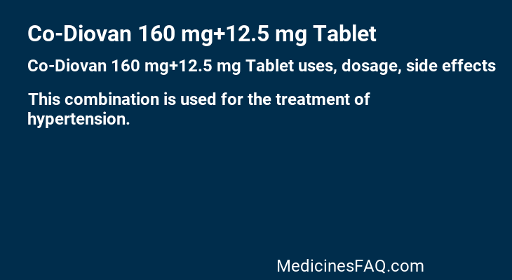 Co-Diovan 160 mg+12.5 mg Tablet