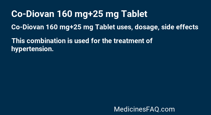 Co-Diovan 160 mg+25 mg Tablet