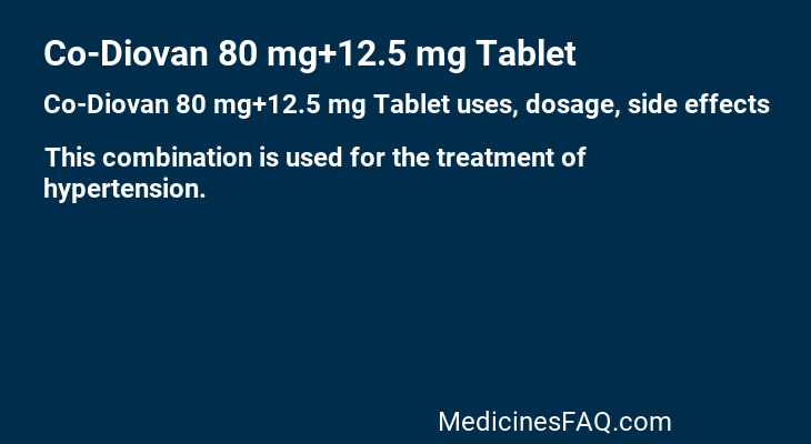 Co-Diovan 80 mg+12.5 mg Tablet