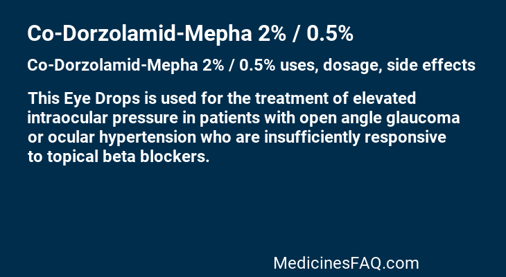 Co-Dorzolamid-Mepha 2% / 0.5%