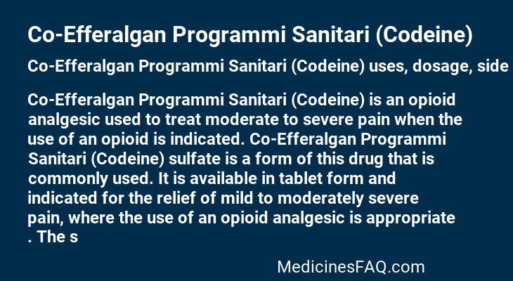 Co-Efferalgan Programmi Sanitari (Codeine)