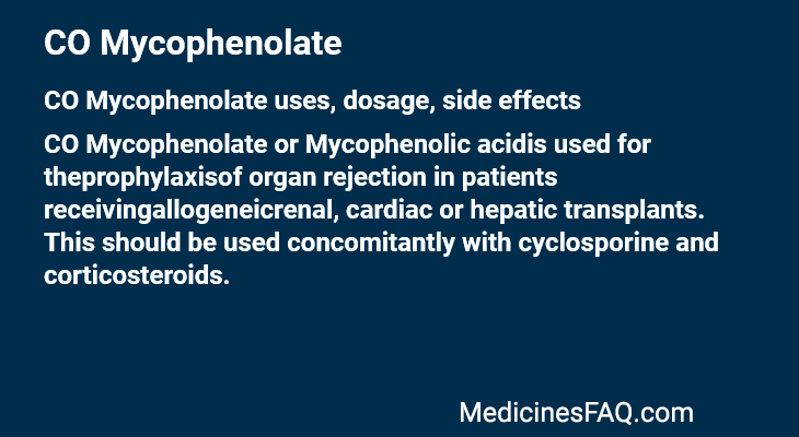 CO Mycophenolate