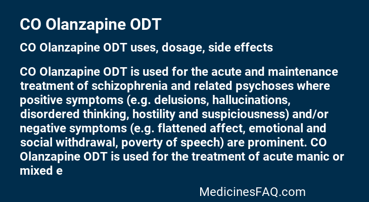 CO Olanzapine ODT