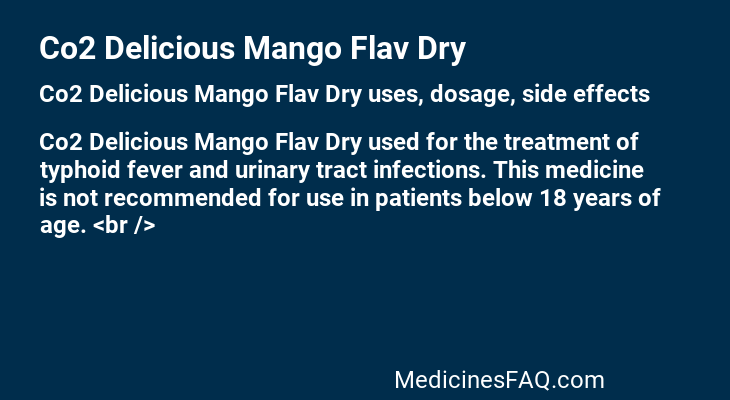 Co2 Delicious Mango Flav Dry