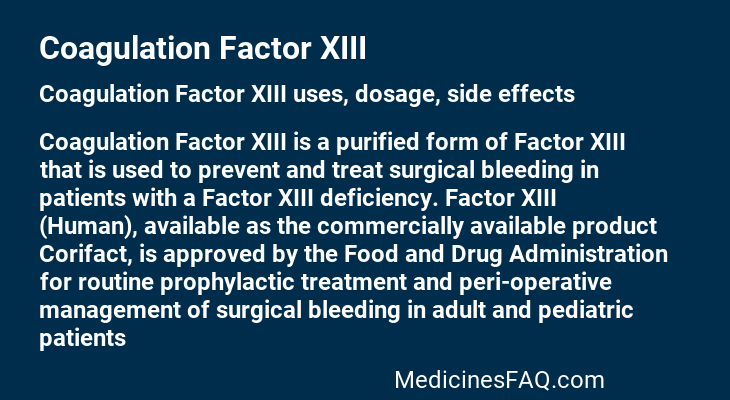 Coagulation Factor XIII