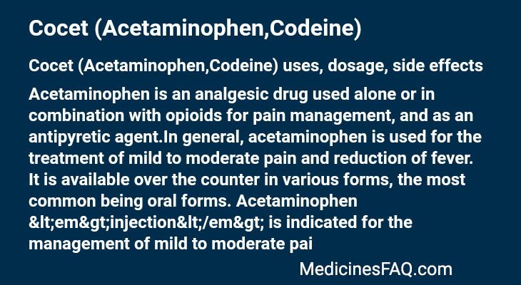 Cocet (Acetaminophen,Codeine)