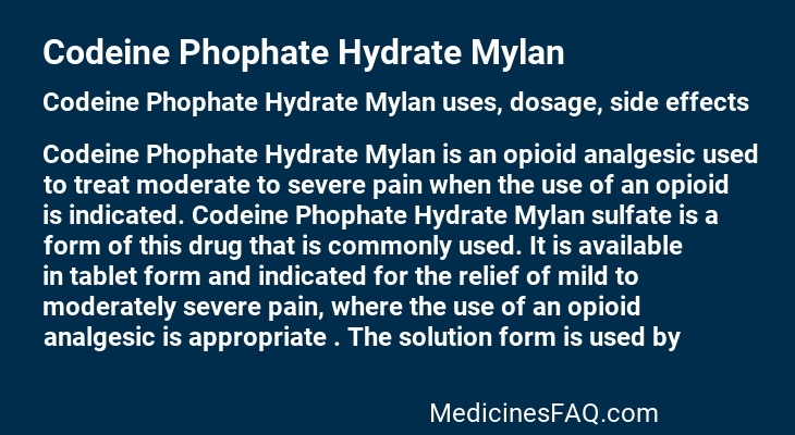 Codeine Phophate Hydrate Mylan