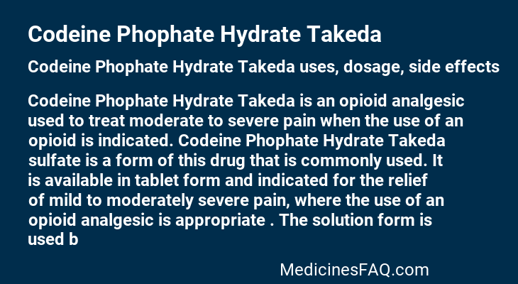 Codeine Phophate Hydrate Takeda