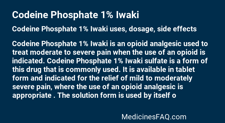 Codeine Phosphate 1% Iwaki