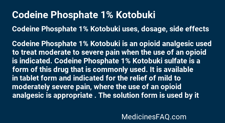 Codeine Phosphate 1% Kotobuki