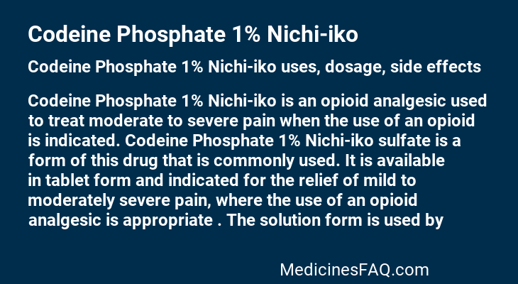 Codeine Phosphate 1% Nichi-iko