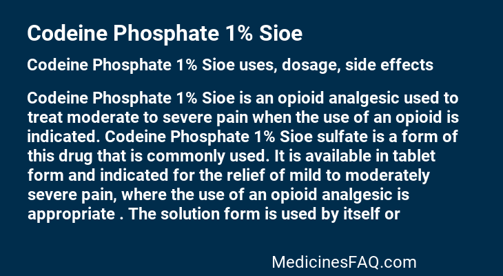 Codeine Phosphate 1% Sioe