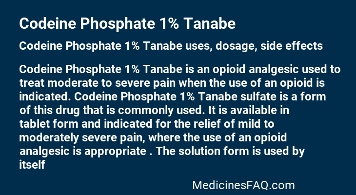 Codeine Phosphate 1% Tanabe