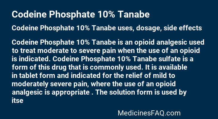 Codeine Phosphate 10% Tanabe