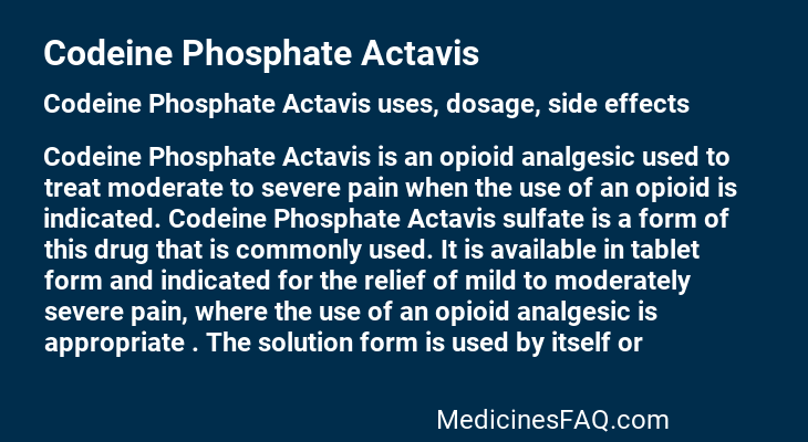 Codeine Phosphate Actavis