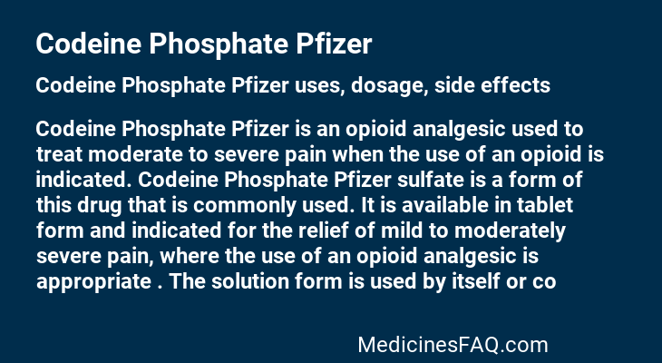 Codeine Phosphate Pfizer