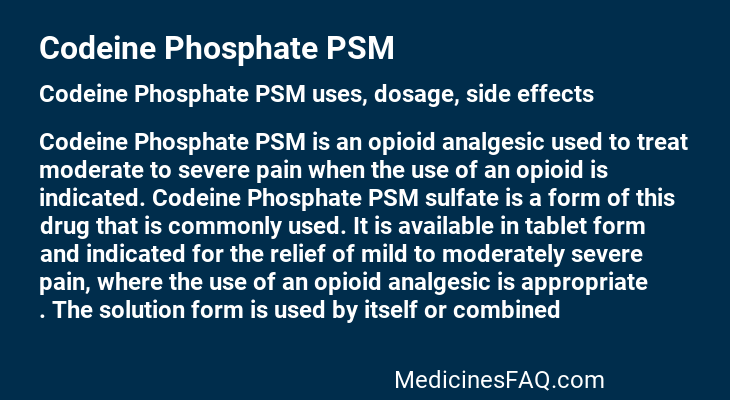 Codeine Phosphate PSM