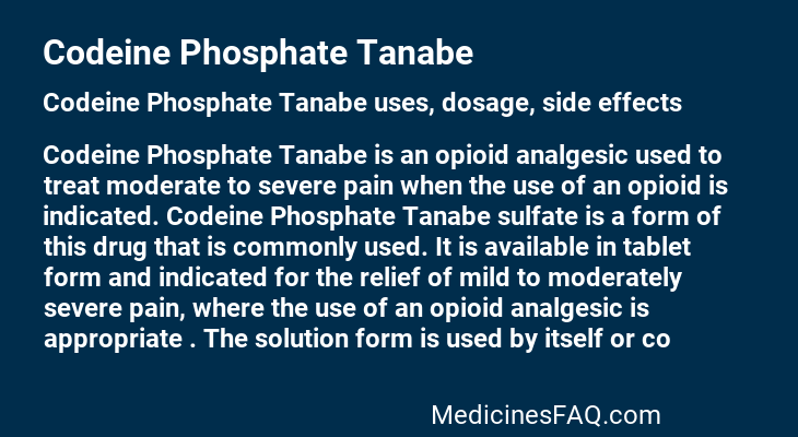 Codeine Phosphate Tanabe