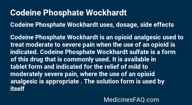 Codeine Phosphate Wockhardt
