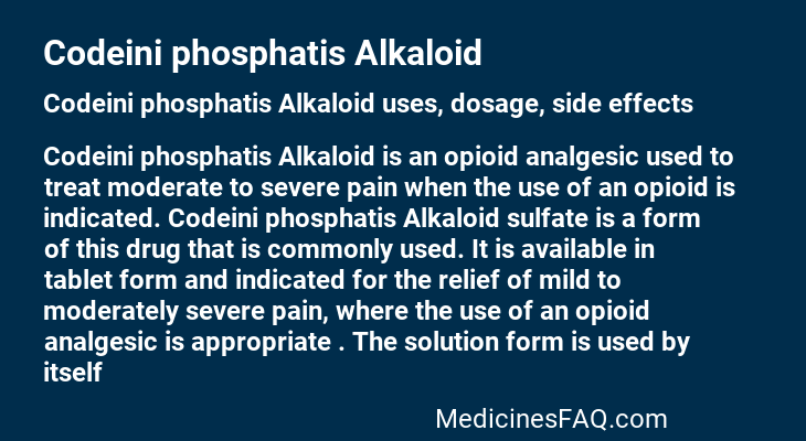 Codeini phosphatis Alkaloid