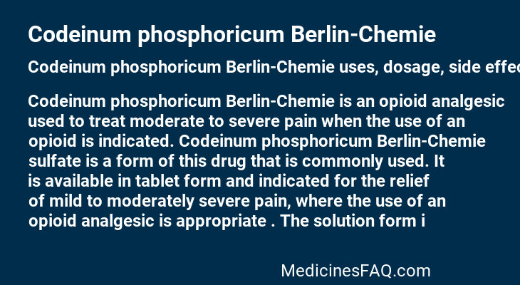 Codeinum phosphoricum Berlin-Chemie