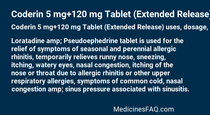 Coderin 5 mg+120 mg Tablet (Extended Release)