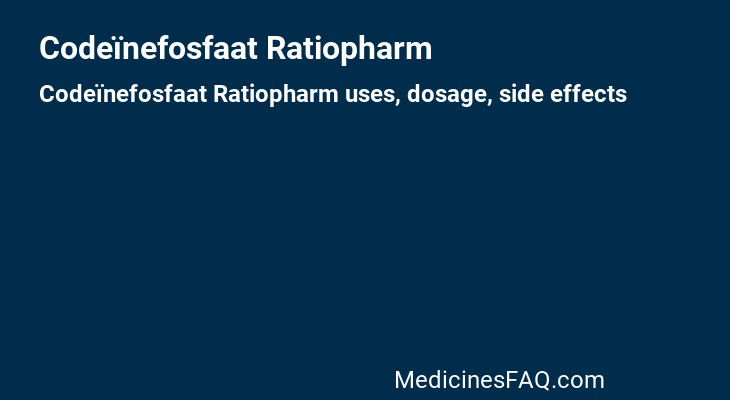 Codeïnefosfaat Ratiopharm