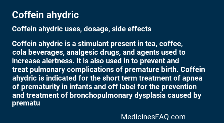Coffein ahydric
