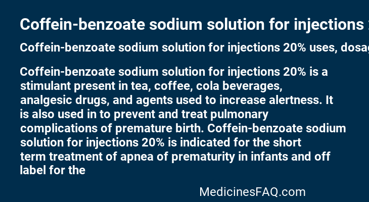 Coffein-benzoate sodium solution for injections 20%
