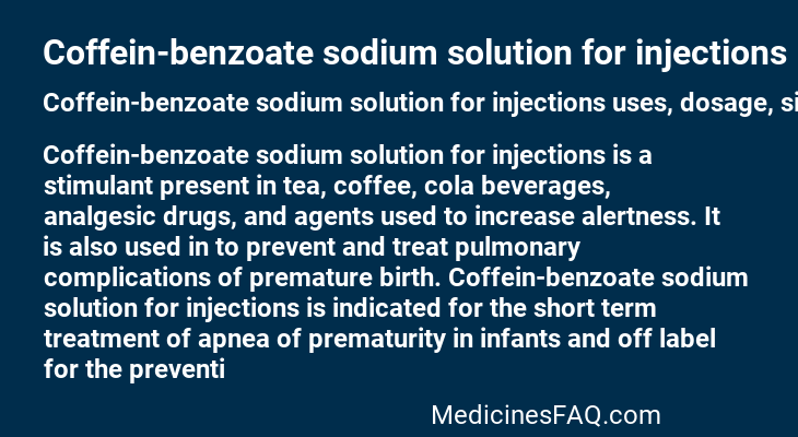 Coffein-benzoate sodium solution for injections