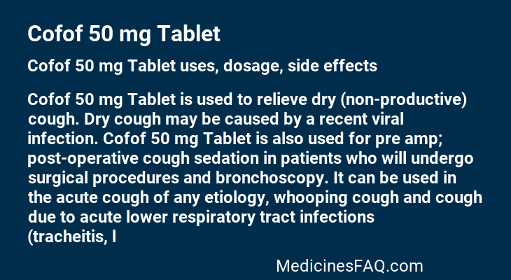 Cofof 50 mg Tablet