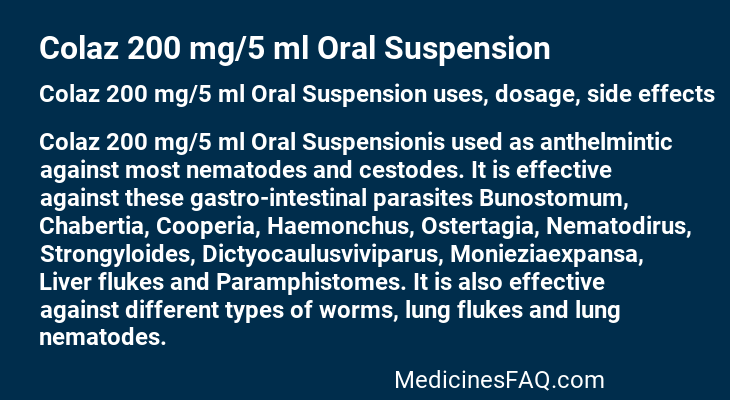 Colaz 200 mg/5 ml Oral Suspension